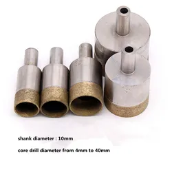 10mm shank Diamond sintered Coated hole Drill Bit for stone ceramics glass drilling