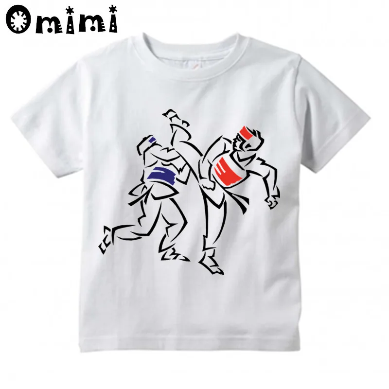 Boys/Girls Taekwondo Fashion Design T Shirt Kids Great Casual Short Sleeve Tops Children's Funny T-Shirt