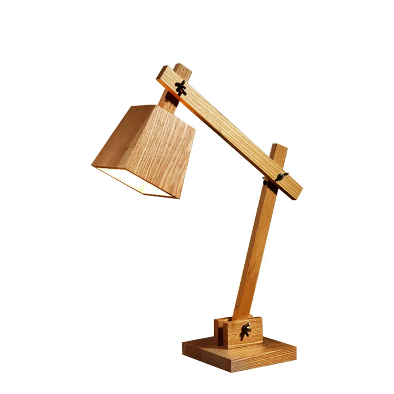 Newest Design Wood Table lamps Desk light Living Room Bedroom Decor 110-240V solid wood table lighting lights