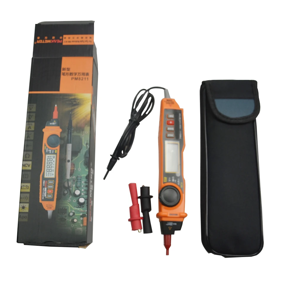 PM8211 Digital Multimeter with probe ACV/DCV Electric Handheld Tester Multitester digital pen type multimeter