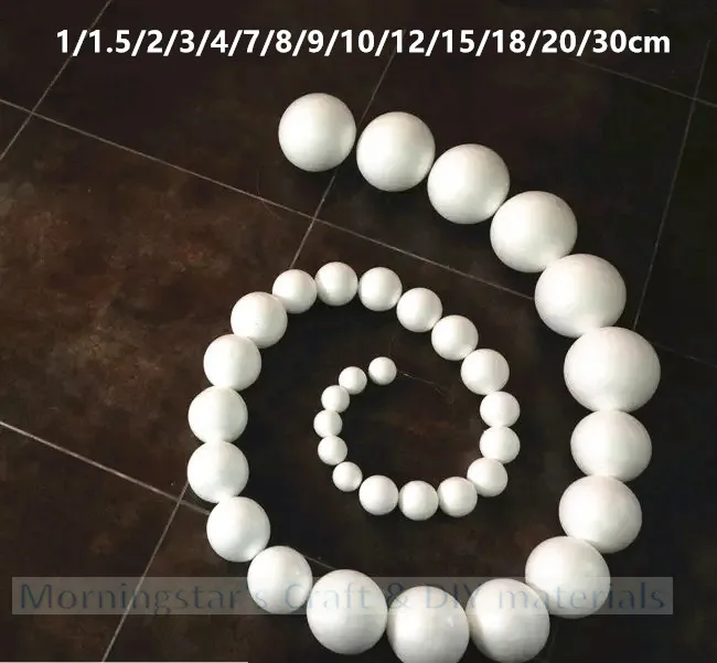 4cm 100pcs Natural White Styrofoam Round Balls DIY Handmade Craft Painted Ball 40mm 1.57inch