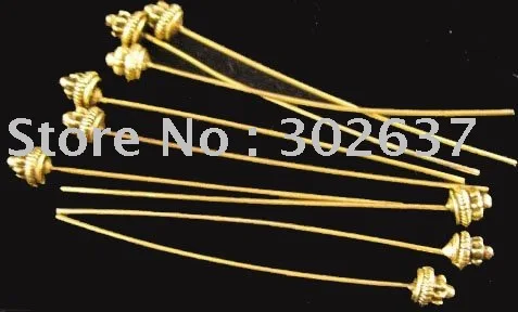 

FREE SHIPPING 150pcs Antiqued gold Handmade 3D head pin A1597G