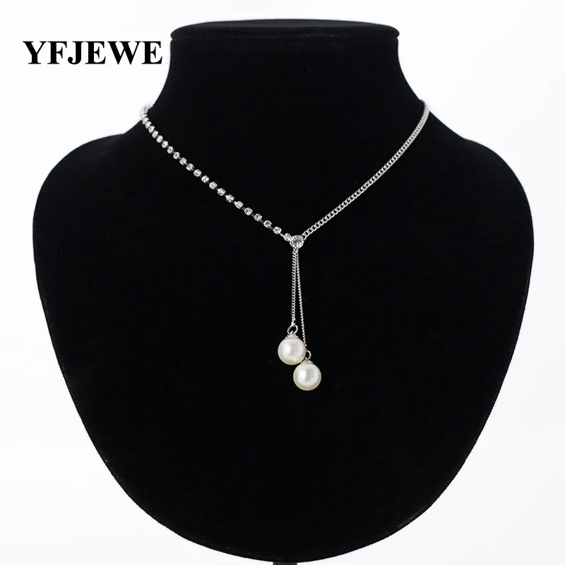 YFJEWE Fashion Blue Necklace  Wedding pear Jewelry Decorative Crystal For Women Colar Feminino Pendientes #N095