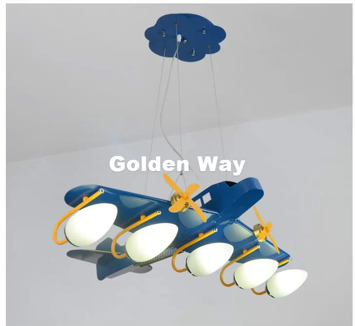 L95cm W75cm Plane Pendant Light Bedroom Cartoon LED pendant lights LED Plane Lights Glass Shade Iron E27 AC Remote Controller