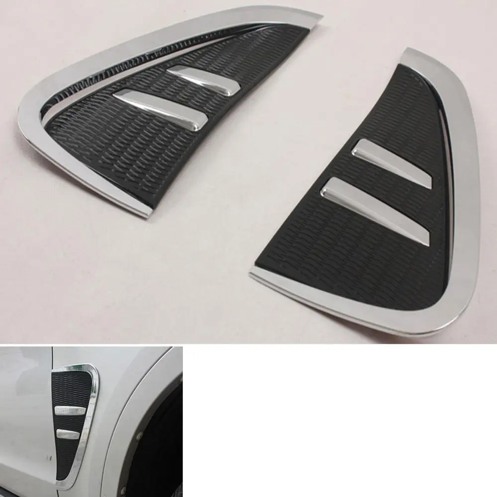 

BBQ@FUKA 2Pcs Chrome ABS Car Front Side Fender Vents Air Outlet Cover Trim Styling Sticker Fit For BMW X5 F15 2014-2016