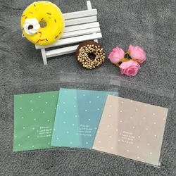 쿠키 포장 가방 3 색 사탕 가방, 빵 가방 자체 접착 비닐 봉투 10x10 + 3cm, 50 매/개