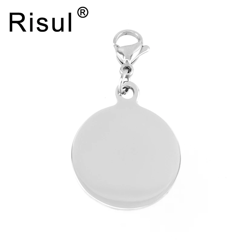 

Risul Stainless steel Dog Tag Collar Coin Round Pendants Charms DIY Pet puppy Pendants Tags both sides mirror polished 10 units