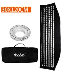 Godox Softbox 30x120cm Honeycomb Grid Strip Bowens Mount Softbox for Photo Studio Strobe Flash Light DE300 SK400II DE400 DE400II