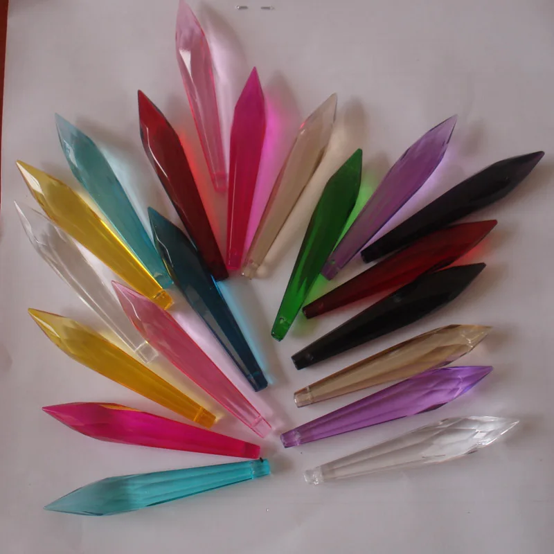 35pcs/lot 76mm Lilac color in multi cuts crystal icicle prism crystal u drop pendant  free shipping