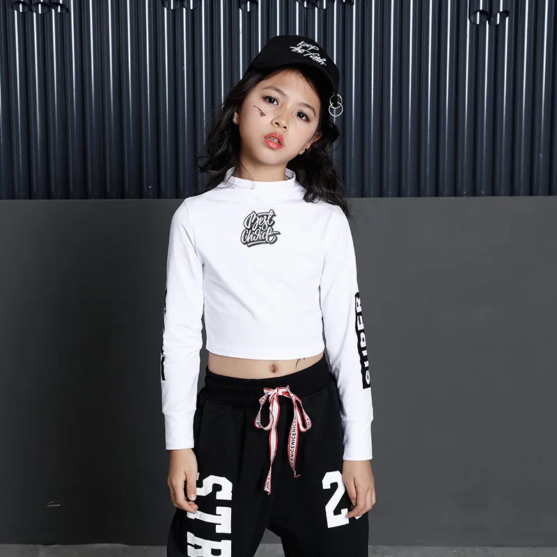 Kids Hip Hop Clothing Clothes Crop Top Long Sleeve Shirt Streetwear Jogger Running Pants for Girls Jazz Dance Costumes Clothes image 5