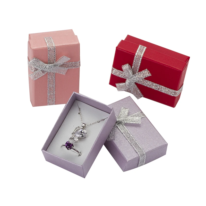 4x6 cm Hộp Đồ Trang Sức Pealr Giấy Gift Boxes cho Đồ Trang Sức Bao Bì Display Earring Necklace Pendant Nhẫn Box với Miếng Bọt Biển trắng