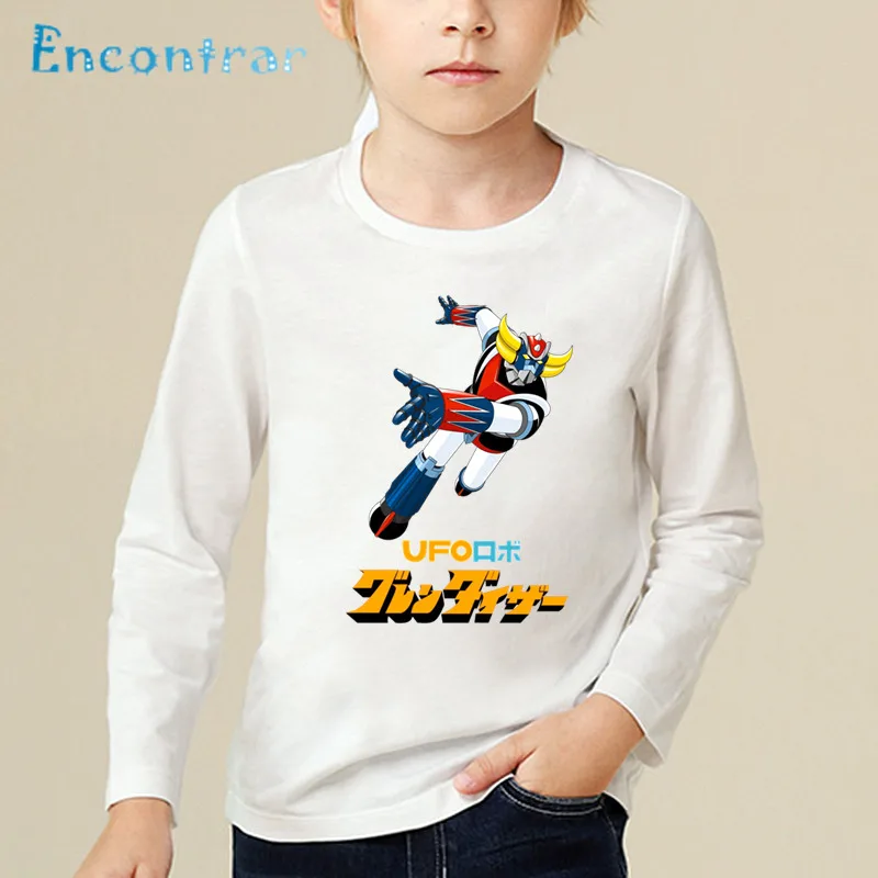 Children Japan Robot Grendizer Cartoon Print T shirt Kids Funny Casual Tops Boys Girls Comfortable Long Sleeve T-shirt,LKP5244