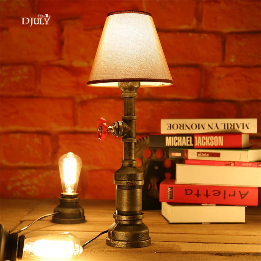 

American vintage tube table lamp loft deco industrial lamp for bar bedroom dining room study desk retro coffee shop light table