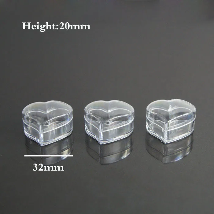 Wholesale 400 pcs/lot 3g heart shape plastic cosmetic container, plastic small 3 g sample jar,heart shape small 3g container