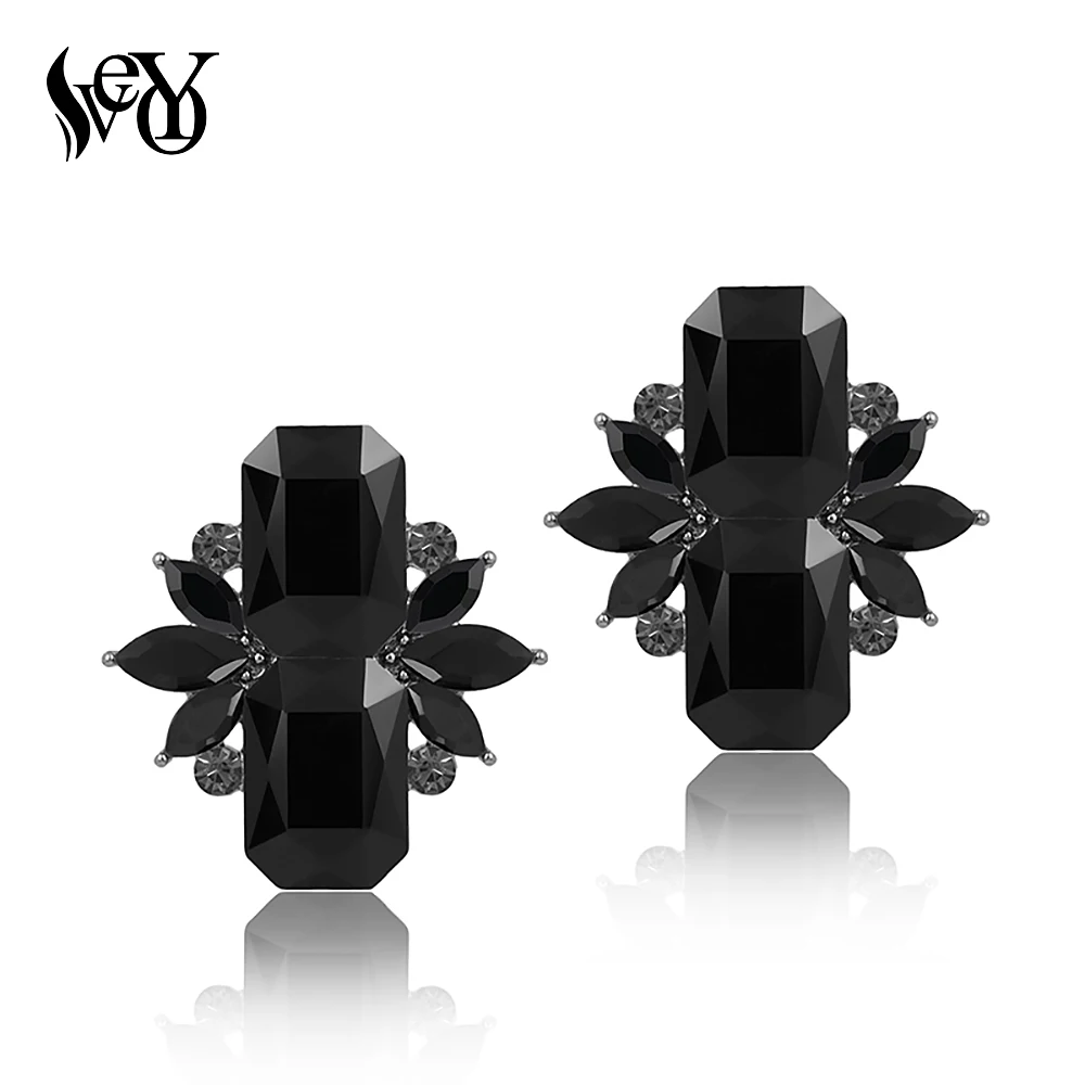 VEYO Geometric Crystal Stud Earrings For Women Elegant Jewelry Wholesale Brincos Pendientes Mujer 2018 New Hot Sale