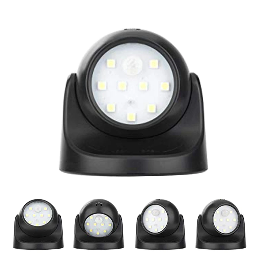 9 led sensor de movimento luz noturna ecurity waterproof nightlight auto pir detector lâmpada auto 360 graus rotação lâmpada de parede para sala
