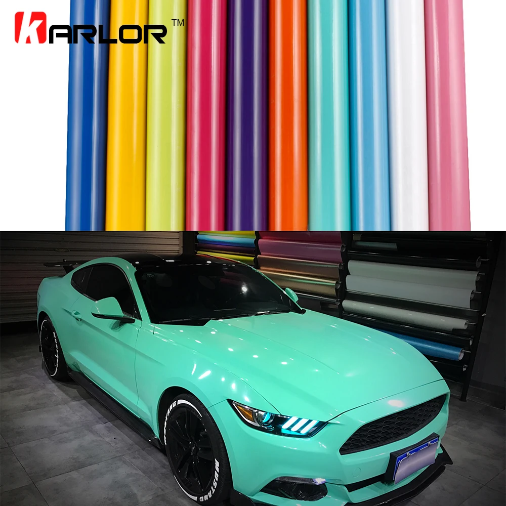 

High Glossy Car Color Change Vinyl Film Warpping Motorcycle Car Stickers Accessories Waterproof Automobiles Bubble Air Free