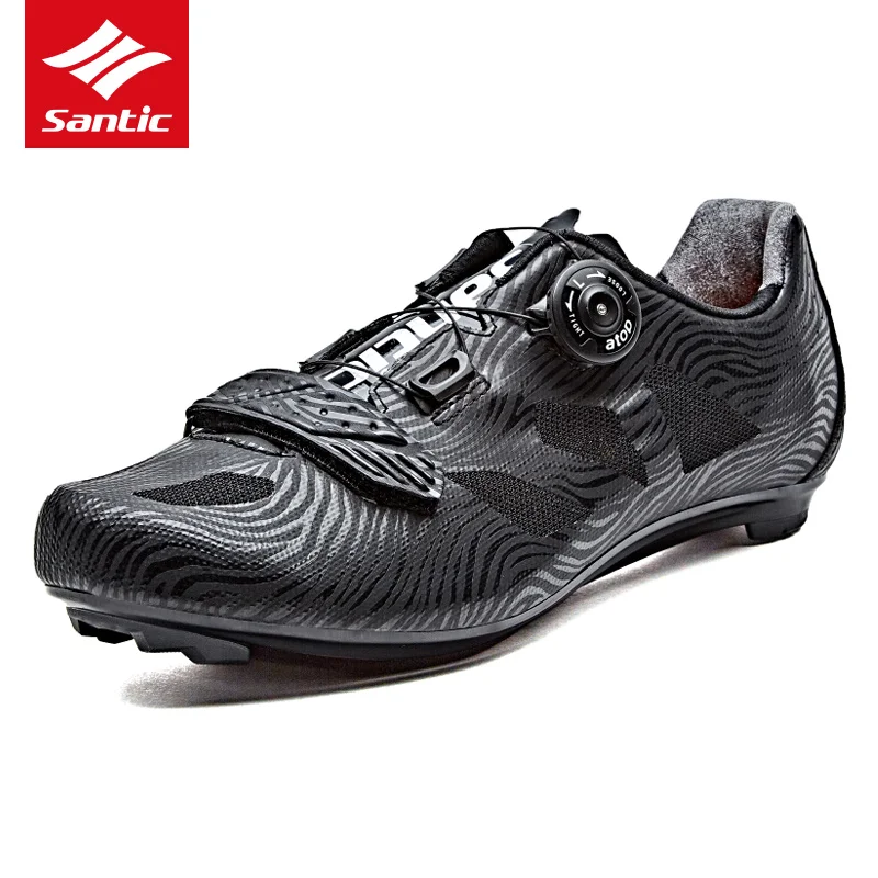 Santic Men's Pro Cycling Shoes Road Bike Lock Shoes Nylon Sole TPU Breathable Self-locking Shoes Sports Bicycle Riding Equipment