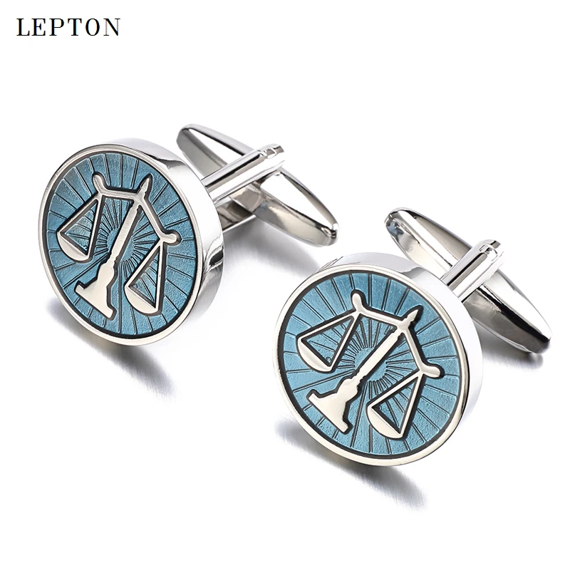 Hot Sale Libra Scales Cufflinks For Men Lawyer Lepton Stainless Steel Round balance Cuff links For Shirt Cuffs Relojes gemelos