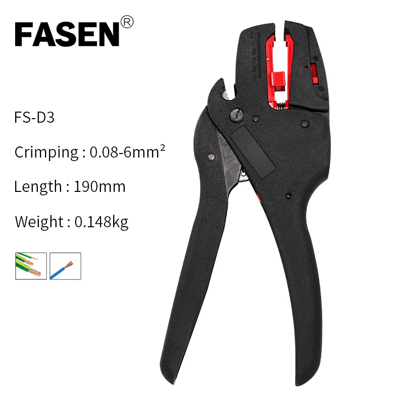 HS-D1/D2/D3 Stripping Pliers Automatic Cutter Cable Scissors Self-Adjusting insulation Wire Stripper Tool