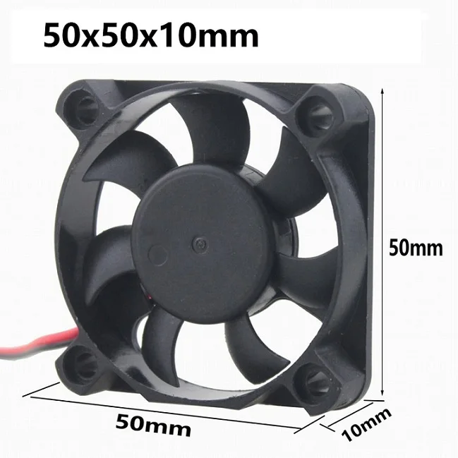 2 ชิ้น Gdstime 12 โวลต์ 50x50x10 มิลลิเมตร Cooling พัดลม 50 มิลลิเมตร x 10 มิลลิเมตร Dual Ball DC Brushless PC Cooler หม้อน้ำ 5 เซนติเมตร 5010 2Pin 5010