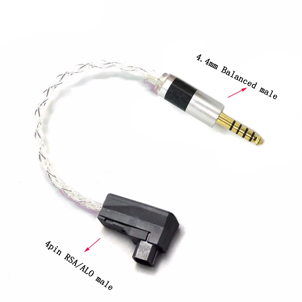 Imagem -02 - Haldinamarquês Cabo Adaptador de Áudio Núcleos Banhado a Prata 4.4 mm Balanceado Macho para 4pin Rsa Alo Balanced Sr71 Sr71b Rxmk3 Solo