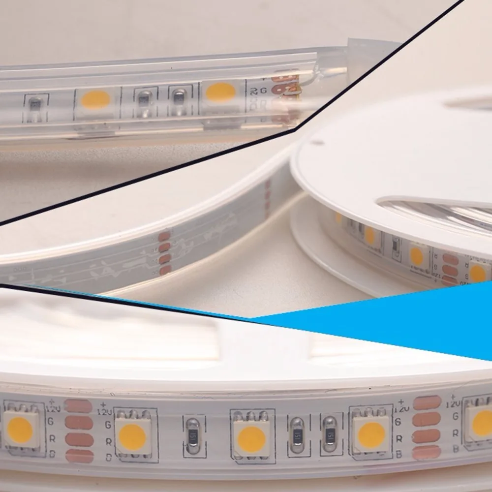 Striscia Led 5050 tubo in silicone impermeabile IP67 12V 5M RGB bianco freddo rosso blu verde 3000k 6500k 8000K corda flessibile