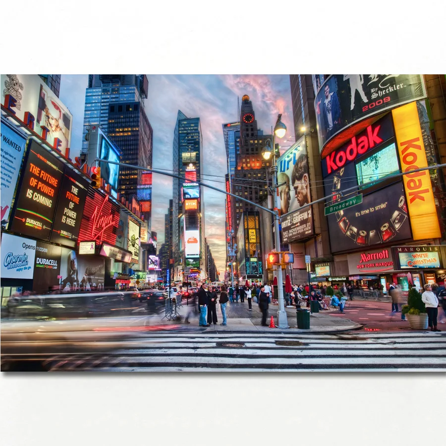 CUADRO DE ARTE cuadrado de la ciudad de Nueva York, carteles de paisaje urbano, impresiones artísticas en lienzo, pinturas de pared para decoración de sala de estar