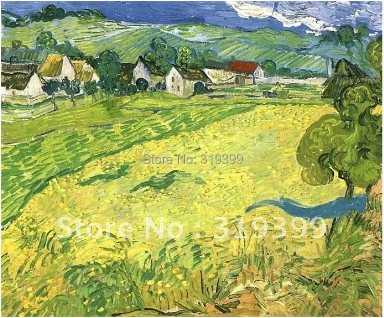 

Oil Painting Reproduction on linen canvans,View of Vessenots Near Auvers by vincent van gogh,100% handmade, Free DHL Shipping