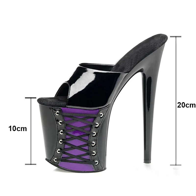 2018 New Nightclub Women Shoes Sexy Red Platform High Heel Slippers Female 20cm Super Thin High Heel Thick Bottom Sandals WS1769