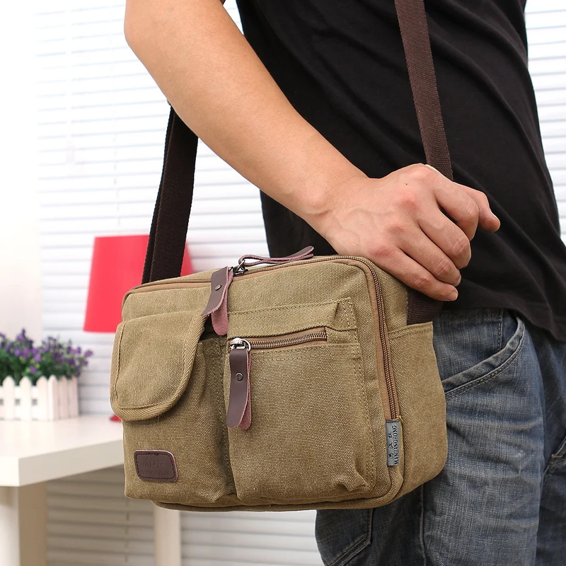 Men Canvas Shoulder Bag Casual Travel Men\'s Crossbody Bag Luxury Men Messenger Bags Satchel Handbags Tote