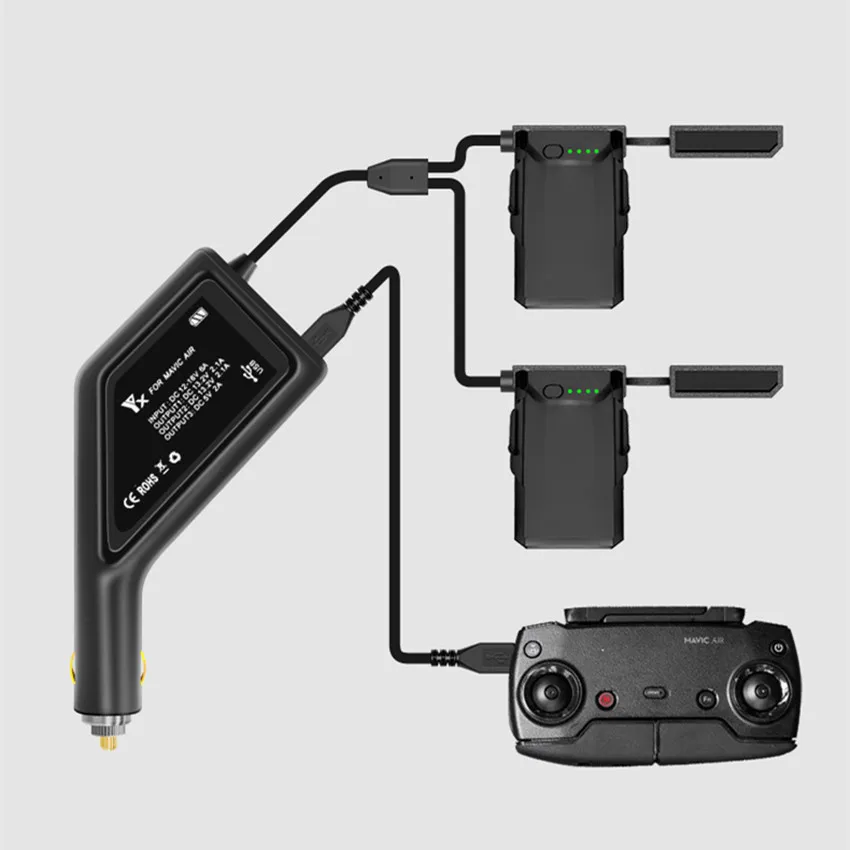 Car Charger Vehicle Outdoor Fast Multi Charging Battery Remote Control Power Charger Hub USB Ports For DJI Mavic Air Accessories