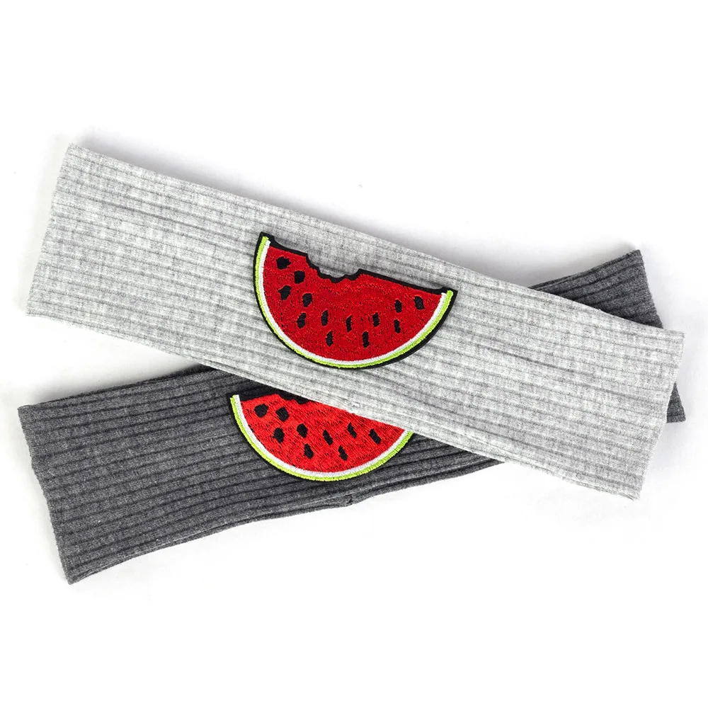 Geebro Child Watermelon Patch Elastic Solid Cotton Ribbed Sports Headbands Cute Baby Girls Boys Turbans Headwear Hair Accessorie