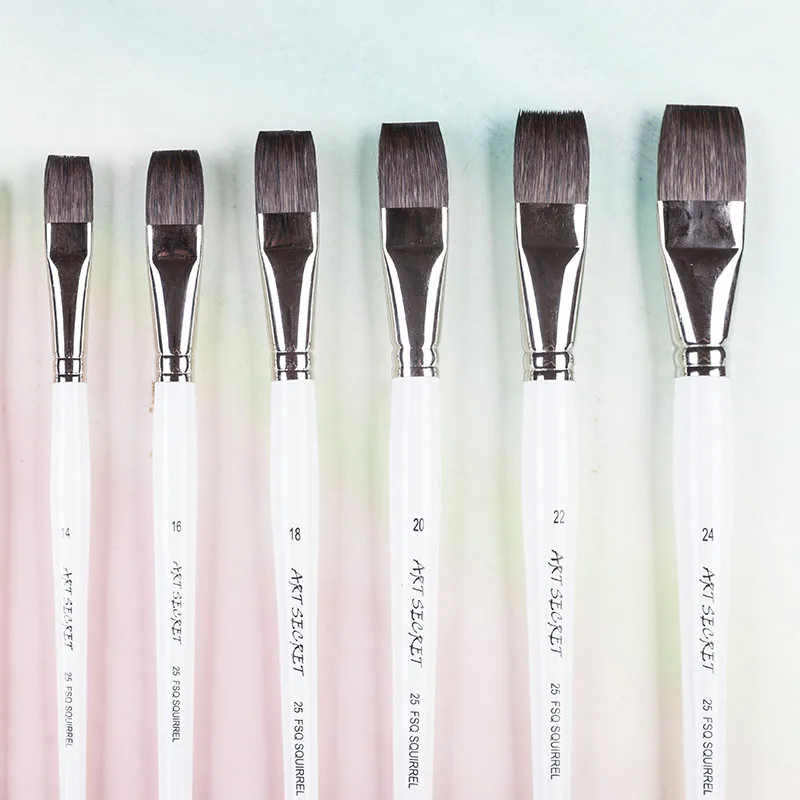 ArtSecret 1PC 25FSQ Hohe Qualität Eichhörnchen Haar Lange Holzgriff Messing Ferrule Aquarell Kunst Liefert Künstler Pinsel – Detail 5