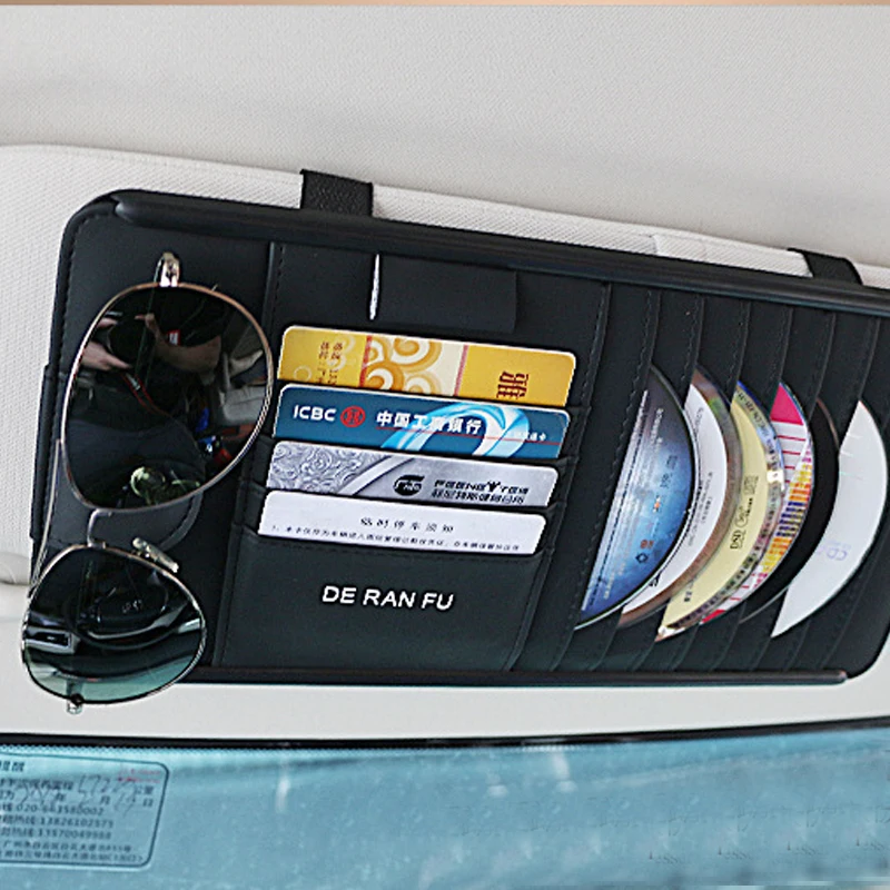 CD/DVD Wallet for Car Interior Storage with Card Sunglasses Holder for BMW Sun Visor DVD Bag for Toyota Auto Origizer Vehicel - Image 4