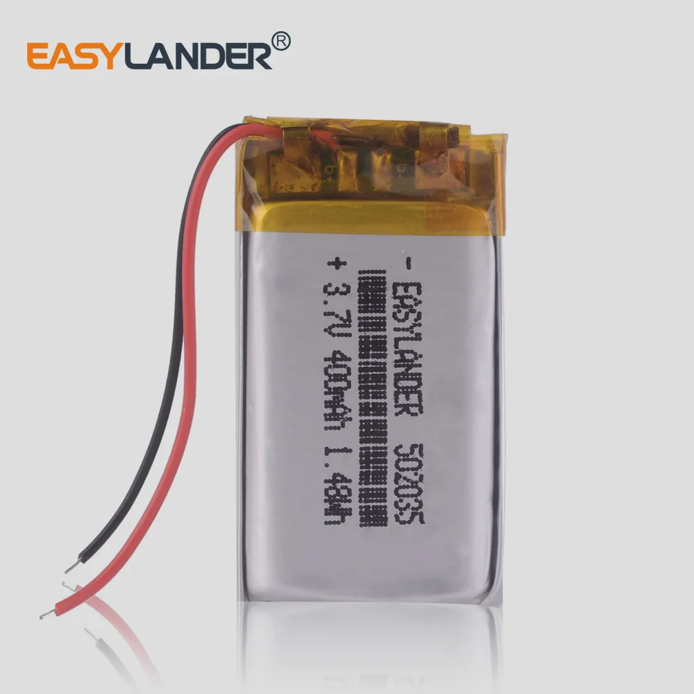 polymer lithium battery 502035 3.7V 052035 400MAH MP3 player 179 ma. Sad Registrar Car Mega CAR DVR video recorder Mini 0805