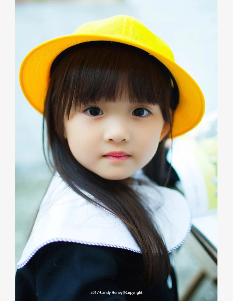 

WENDYWU 2017 children hat Japanese kindergarten pupil breathable mesh children hat yellow boy cap small yellow hat sunscreen