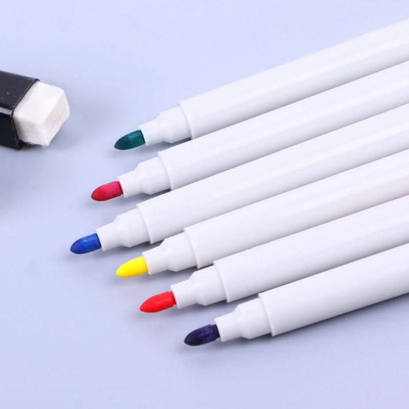 1 ชุดแม่เหล็กไวท์บอร์ดปากกา Erasable MARKER ไวท์บอร์ด 8 สีเครื่องเขียนโรงเรียน