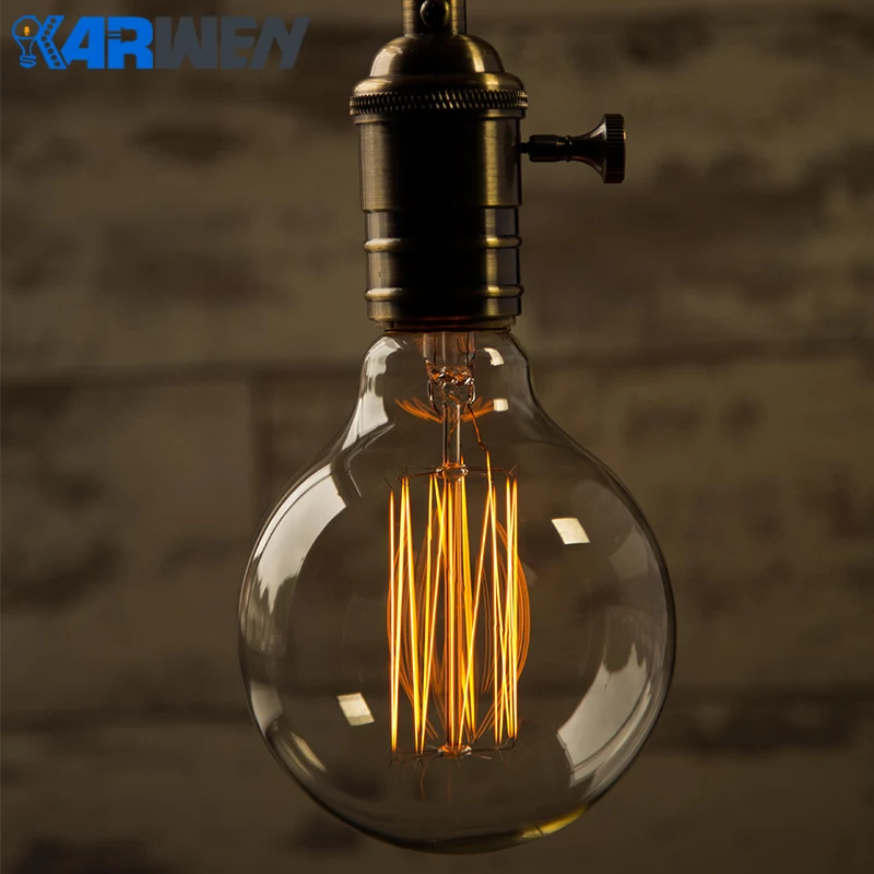 KARWEN 6PCS Retro Vintage Edison Bulb E27 40W G95 G80 Edison Bulb Light 220V Filament Antique Incandescent Bulb For Pendant Lamp