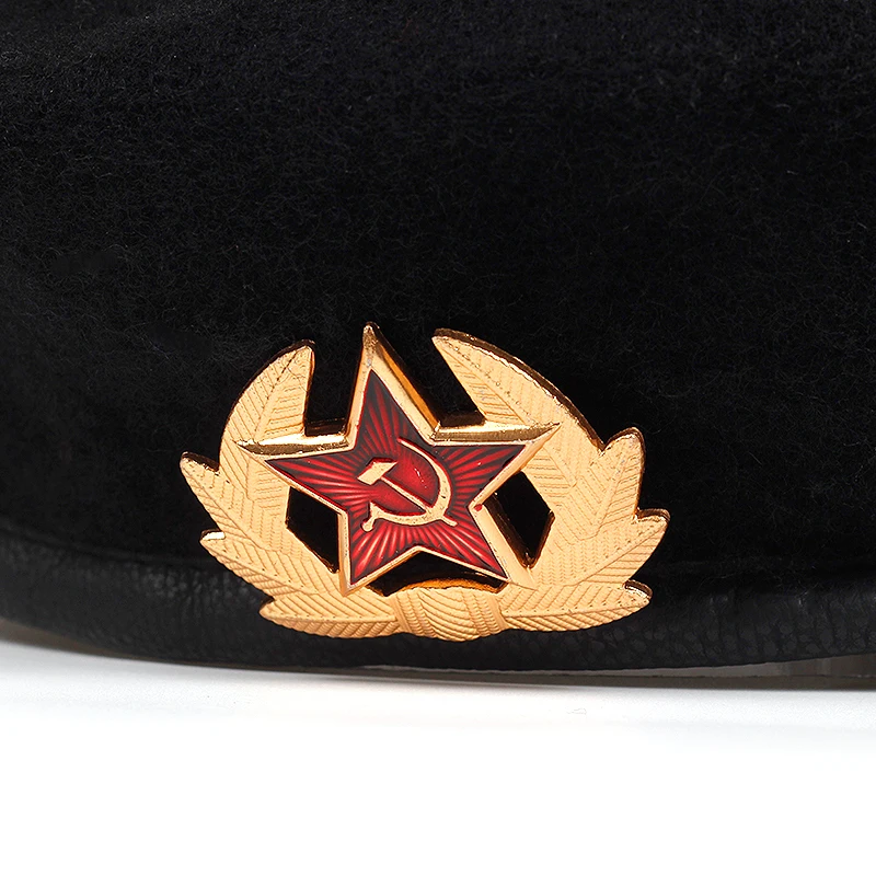 new High Quality Wool% Russian Army Berets for Men Women national emblem beret Hat Adult adjustable Hat Caps Bone Garros