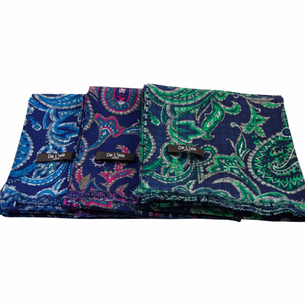 2019 Winter Fashion Top Quality Pure Wool Scarf Double Faced Paisley Printed Cashmere Shawl Pashmina Wraps - Factory Outlet