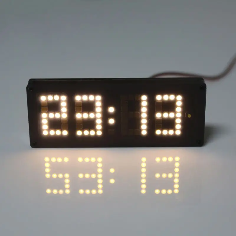 Car LED Dot Matrix Clock Temperature Voltage Display 4.0 ~ 25V Multi-function 3in1 Time Thermometer Voltmeter qiang