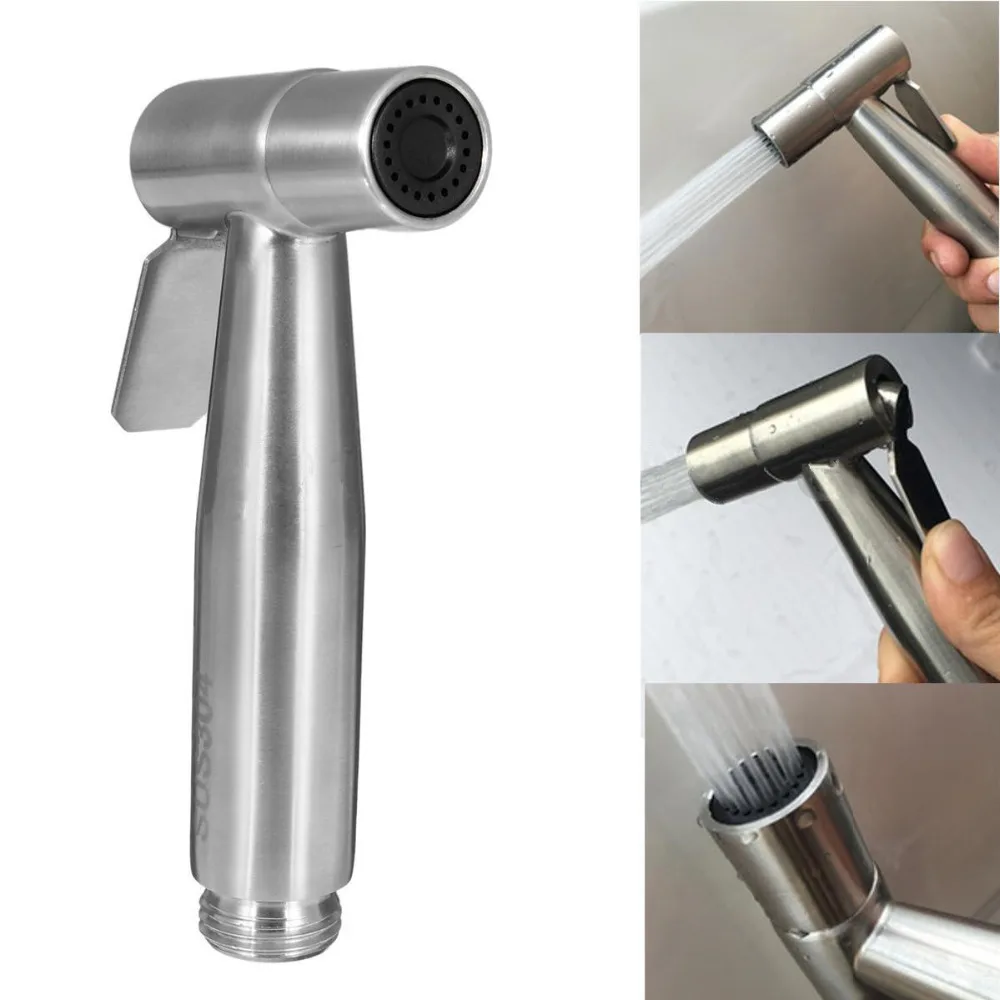 Premium Bathroom Pressure Small Shattaf Sprayer Washing Small Shower Head Flusher Flushing Clean Bidets Stainless Steel 0714-1