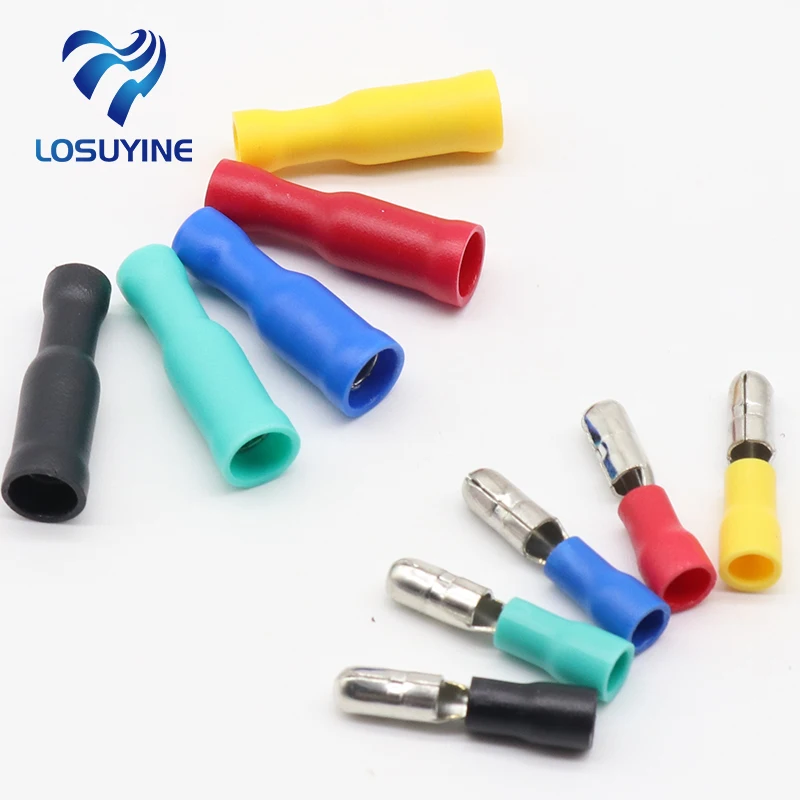 Female and Male Insulated Electric Connector Crimp Bullet terminal for 22~16 AWG Audio Wiring