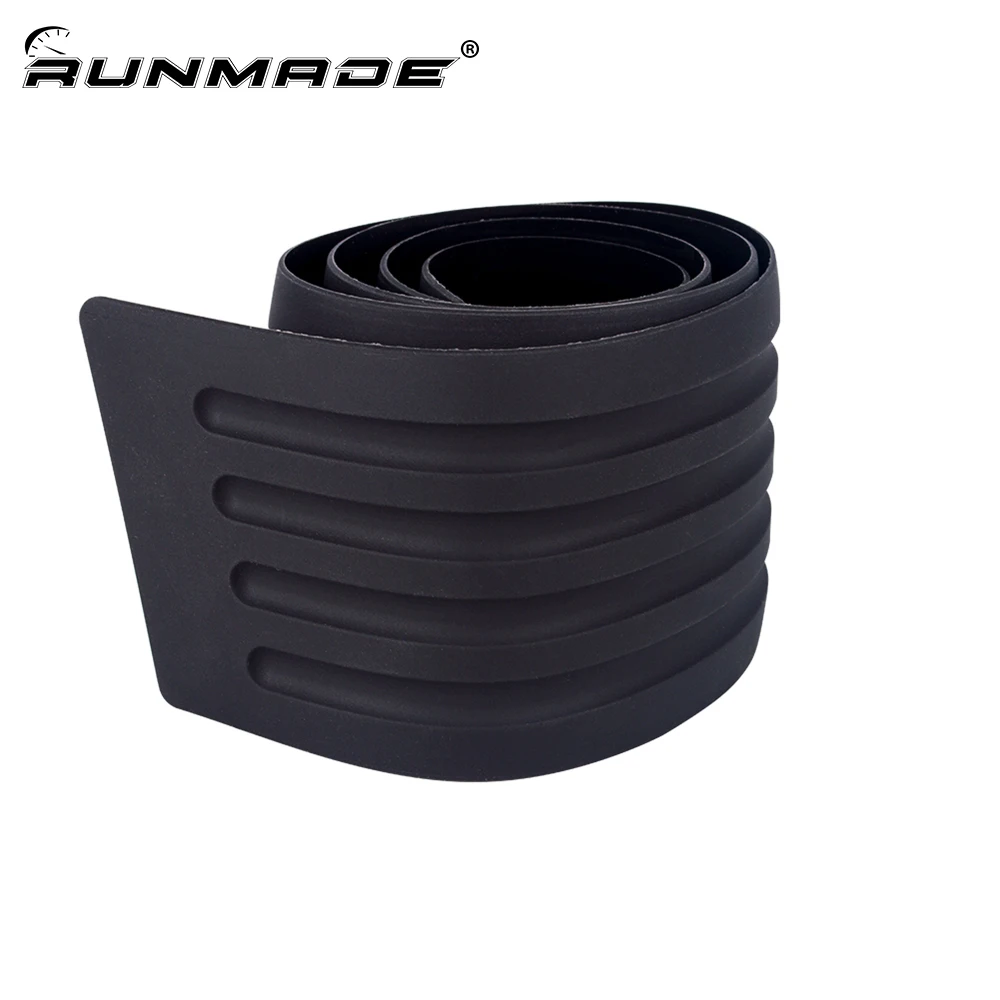 runmade 104cm Rubber Black Door Sill Guard Car SUV Body Bumper Protector Trim Cover Protective Strip Car Styling