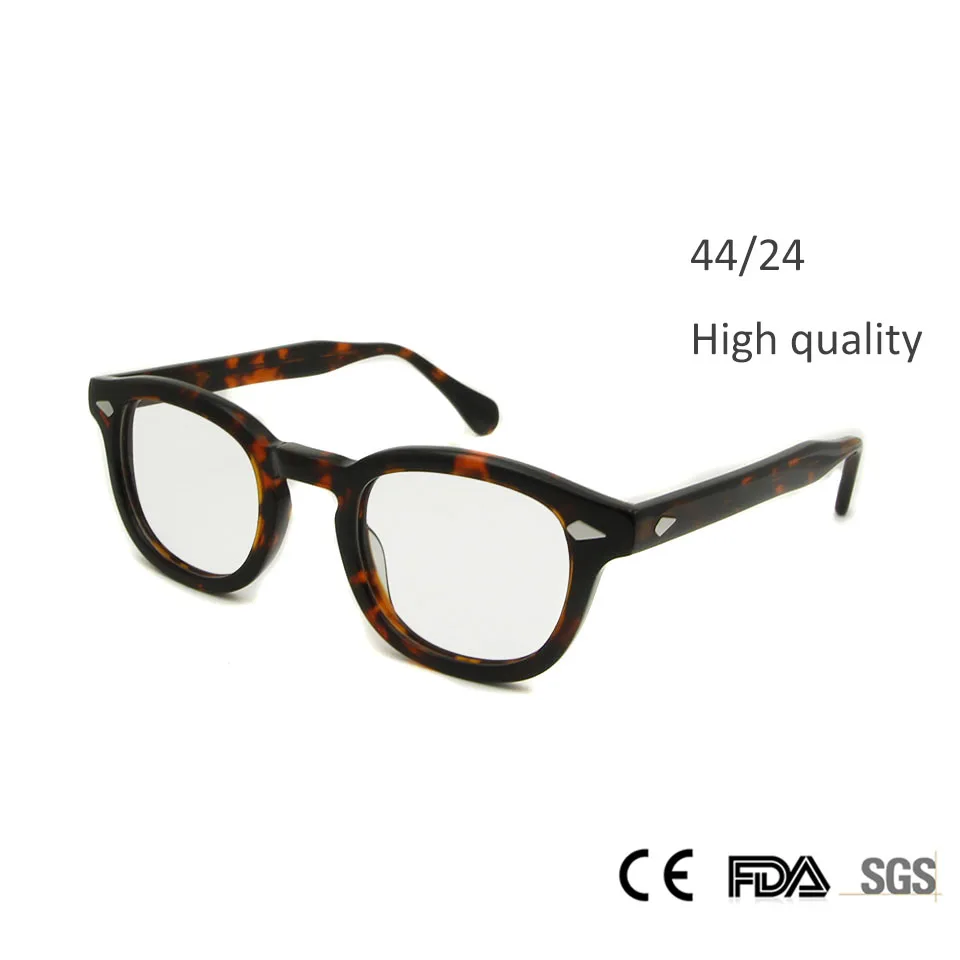 New High Quality Johnny Depp Glasses Fashion Style Round Retro Vintage Glasses Frame Men Hand Made Eyeglasses oculos de grau