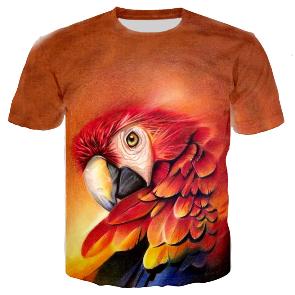 

Parrot Peacock Bird Mens 3D Print tShirt Women Flamingos Floral Hawaiian Summer T-Shirt Short Sleeve Tees harajuku punk pop tops