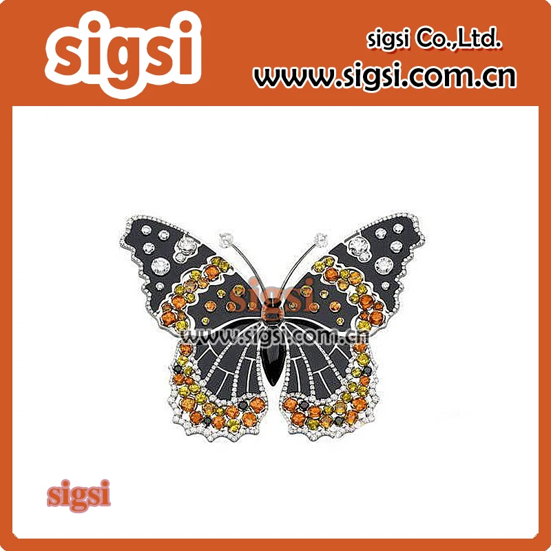 

100pcs wholesale Acrylic butterfly rhinestone enamel brooches pin