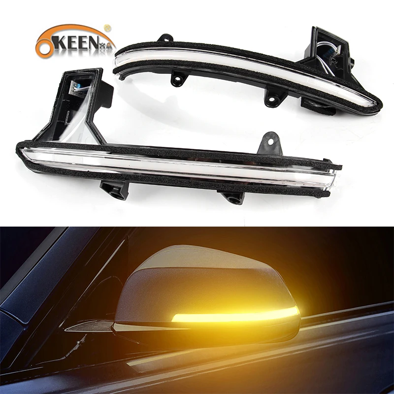 OKEEN 2pcs Car Rear View Side Mirror Turn Signal Light For Mazada CX 5 2017 2018 2019 Left/Right Lamp Flowing Yellow Turn Lamps