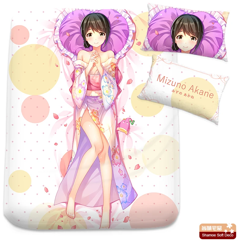 

Anime Cartoon Mizuno Akane Mattress Cover Fitted Sheet Fitted cover bedspread counterpane